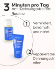 Anwendung des Cellublue Anti-Dehnungsstreifen Öls auf dem Bauch