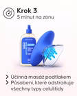 Anticelulitidní péče Cellublue aplikace na nohy a hýždě