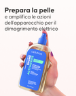 Applicazione della nebbia attivante dimagrante Cellublue sulla pelle