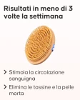 Utilizzo della spazzola a secco Cellublue con movimenti circolari sul corpo