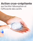 Mousse cellulite Cellublue geste application cryo