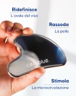 Gua Sha metallico Cellublue applicato sulla zona del collo