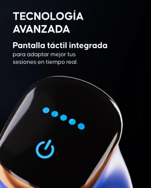 Dispositivo anticelulítico Cellublue mostrando intensidades ajustables