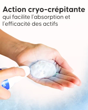 Mousse cellulite Cellublue geste application cryo