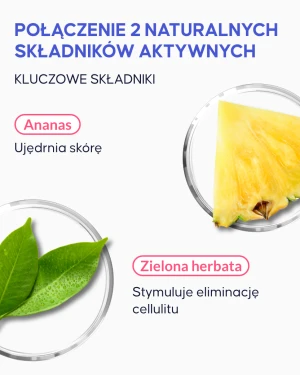 Tekstura żelu antycellulitowego Cellublue z zieloną herbatą i ananasem