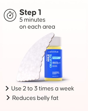 Before and after slimming results with Cellublue Maxi Pack