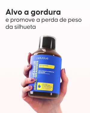 Composição natural do Drenador Queima-Gorduras Cellublue com ingredientes ativos