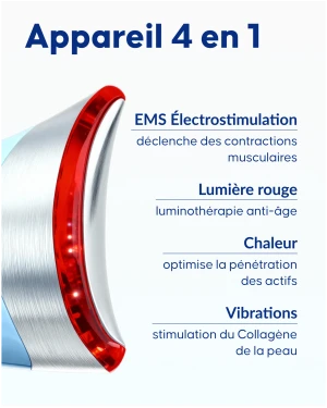 Appareil EMS Visage Cellublue, ses quatre fonctions