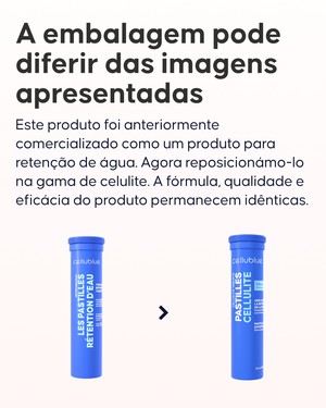 Mulher a beber água com pastilha efervescente anticelulite Cellublue
