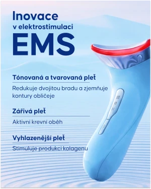 Aplikace EMS přístroje Cellublue na oblast podbradku