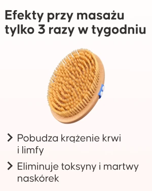 Szczotka do masażu na sucho Cellublue technika użycia na ciele
