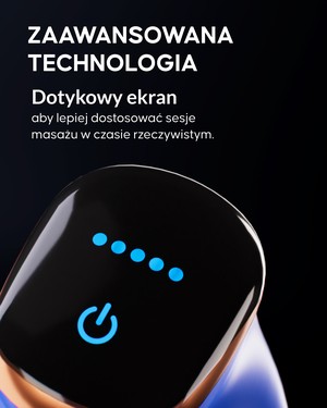 Masażer antycellulitowy Cellublue podczas użycia na nogach