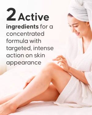 Applying Cellublue Cellulite Serum on thigh for anti-cellulite routine