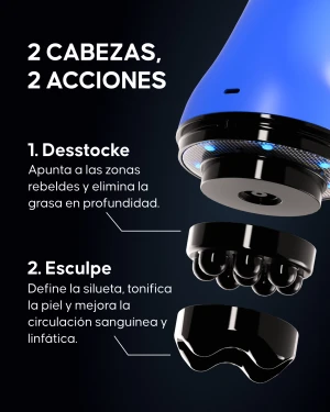 Aplicación del masajeador Cellublue en zona abdominal