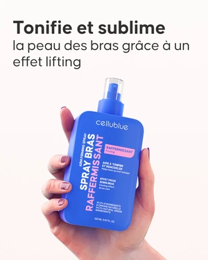 Étape application spray raffermissant zone des bras