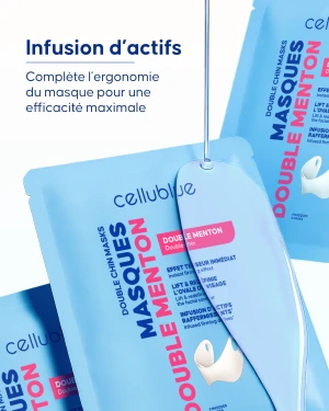 Masque double menton Cellublue posé à plat vue principale
