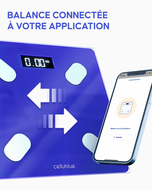 Balance connectée Cellublue lecture des résultats sur application