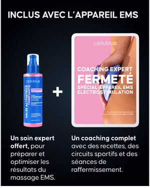 Avant après utilisation appareil EMS corps Cellublue