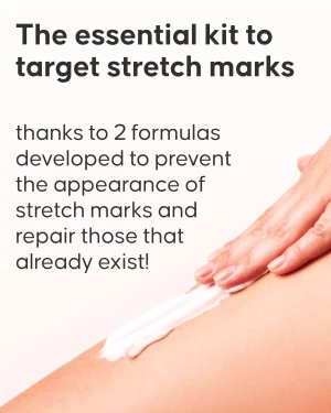 Stretch mark prevention oil texture and natural ingredients close-up