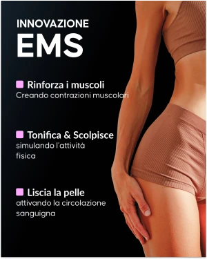 Utilizzo dell'elettrostimolatore EMS Cellublue sulle cosce