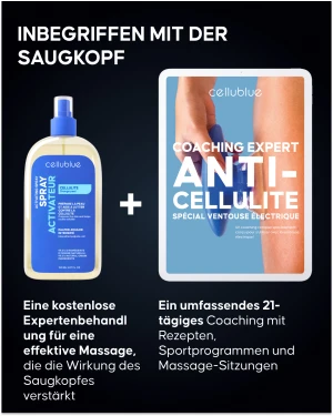 Cellublue Anti-Cellulite Saugglocke ergonomisches Design in der Hand