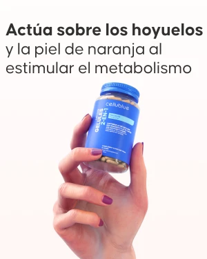 Cápsulas anticelulíticas Cellublue detalle de ingredientes naturales