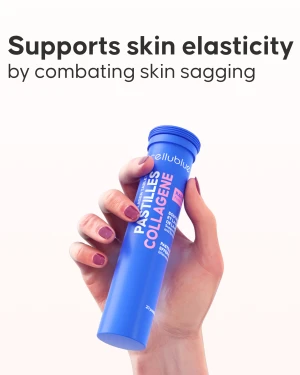 Marine collagen effervescent tablets with peach flavor details
