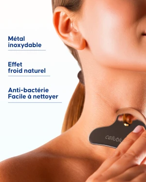 Masque cou Cellublue posé sur le cou zone ciblée