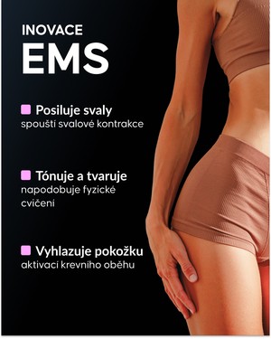 Elektrostimulační přístroj Cellublue aplikace na tělo