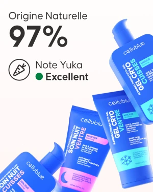 Geste d'application soin minceur cuisses Cellublue