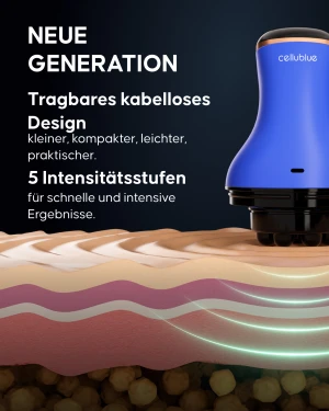 Cellublue Schlankheitsgerät Anwendung am Oberschenkel