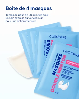 Résultat masque double menton Cellublue avant après utilisation