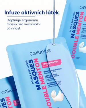 Maska na dvojitý podbradek Cellublue nasazená na obličeji