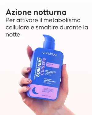 Applicazione crema snellente notte sulle cosce