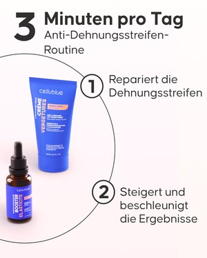 Anwendung der Dehnungsstreifen Creme auf der Haut