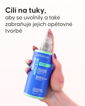 Sérum Minceur Cellublue aplikace na pokožku břicha