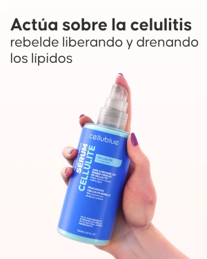 Textura del sérum anticelulítico Cellublue sobre la piel
