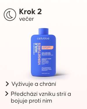 Masáž pokožky produktem proti striím Cellublue