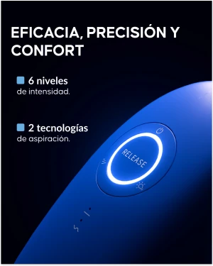 Ventosa eléctrica Cellublue aplicada sobre el muslo