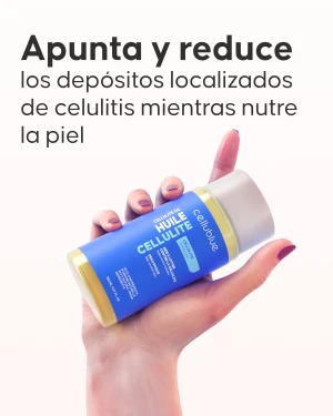 Textura del aceite anticelulítico Cellublue sobre la piel