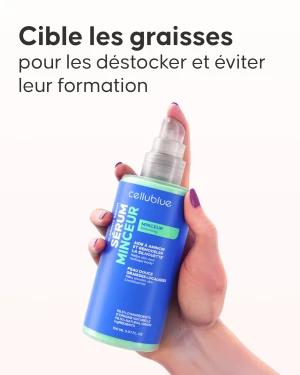 Application du sérum minceur Cellublue sur la peau