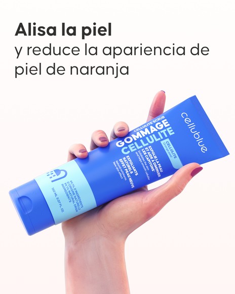 Textura del gommage anticelulítico Cellublue con granos exfoliantes naturales