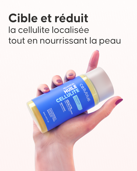 Slider huile anti-cellulite Cellublue bénéfices peau lisse