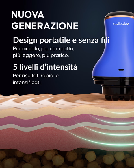 Applicazione del dispositivo anticellulite Cellublue su pancia e fianchi