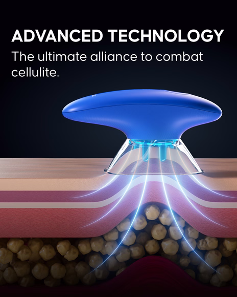 Electric anti-cellulite cupping device suction levels detail