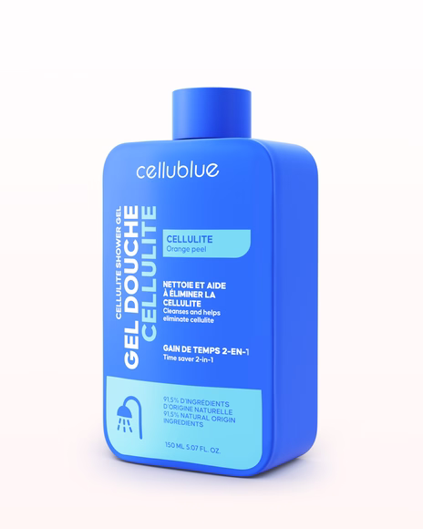 Étape 1 application gel douche anti-cellulite Cellublue