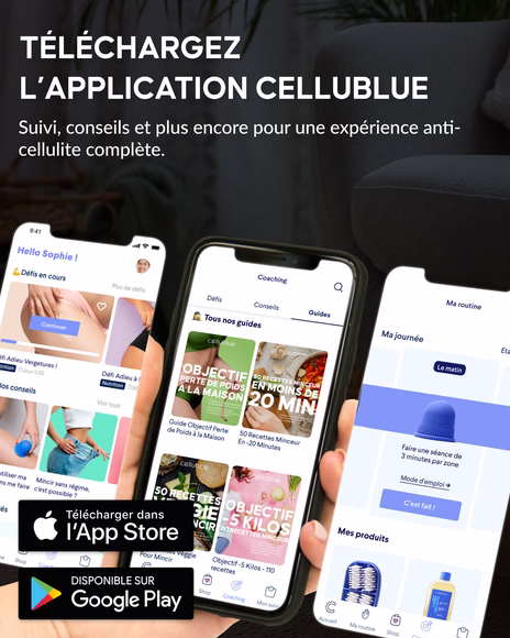 Programme électrostimulation Cellublue zones du corps ciblées