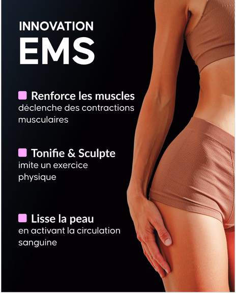 Résultats raffermissants avec l'appareil EMS Cellublue sur le corps