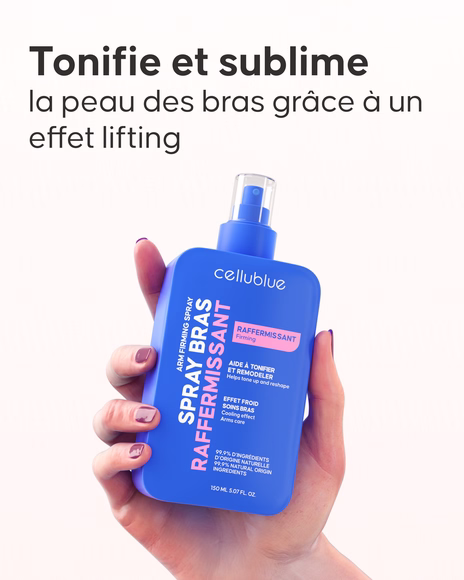 Étape application spray raffermissant zone des bras