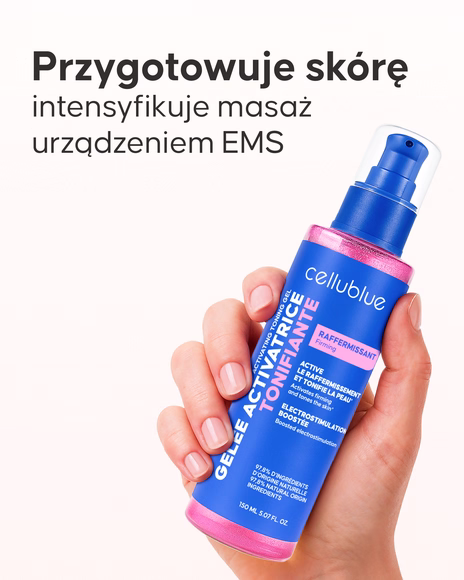 Nakładanie żelu przewodzącego Cellublue na skórę przed EMS